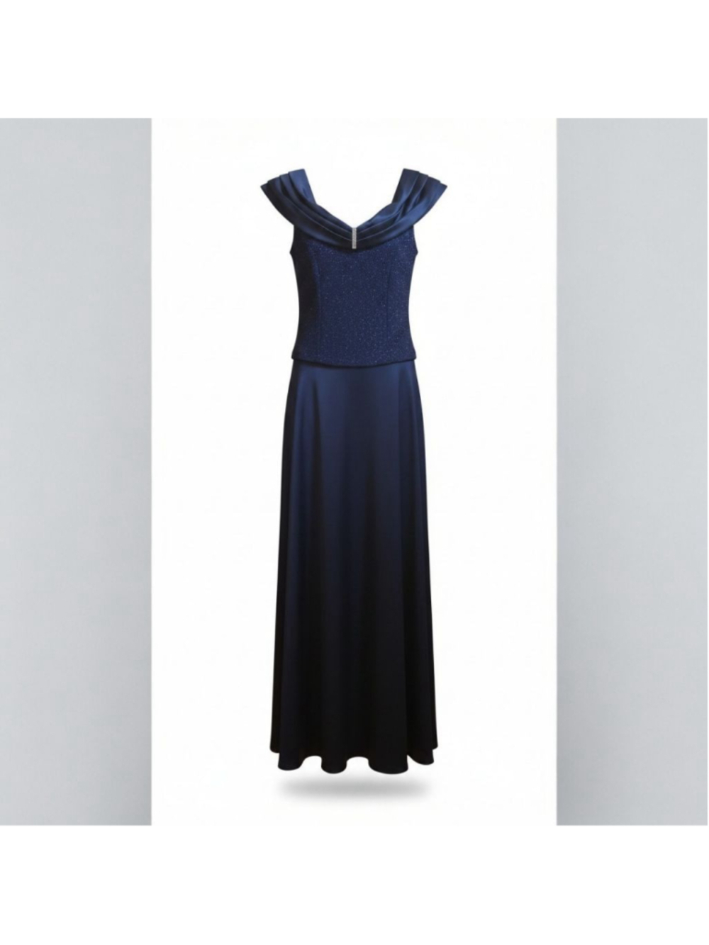 Patra Navy Blue Sparkle Maxi Gown Dress